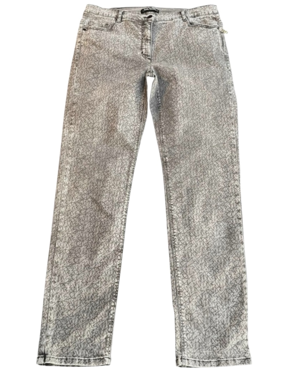 Betty Barclay (Germany) Grey on Grey Print Sally Slim Leg Jeans (10/12)